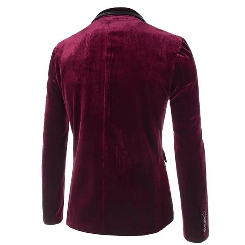 Suits jacket fashion casual velvet men's clothing suit black red purple custom size | Мужская одежда