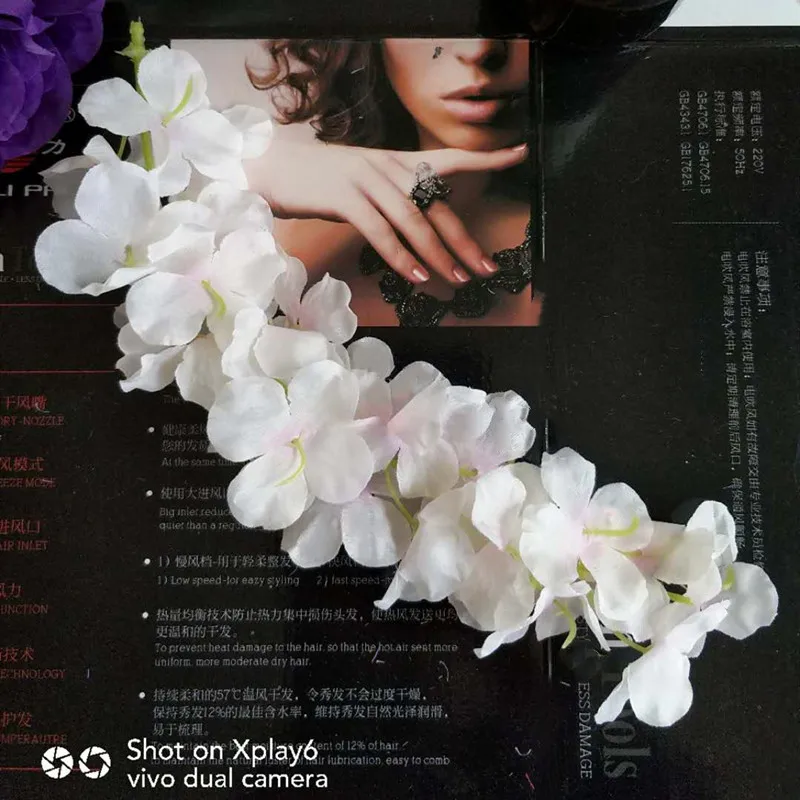 Bare powder Новое поступление искусственный цветок глицинии лоза шелковая Гортензия ротанг DIY Свадьба День Рождения Вечеринка украшения фон цветы - Цвет: Bare powder