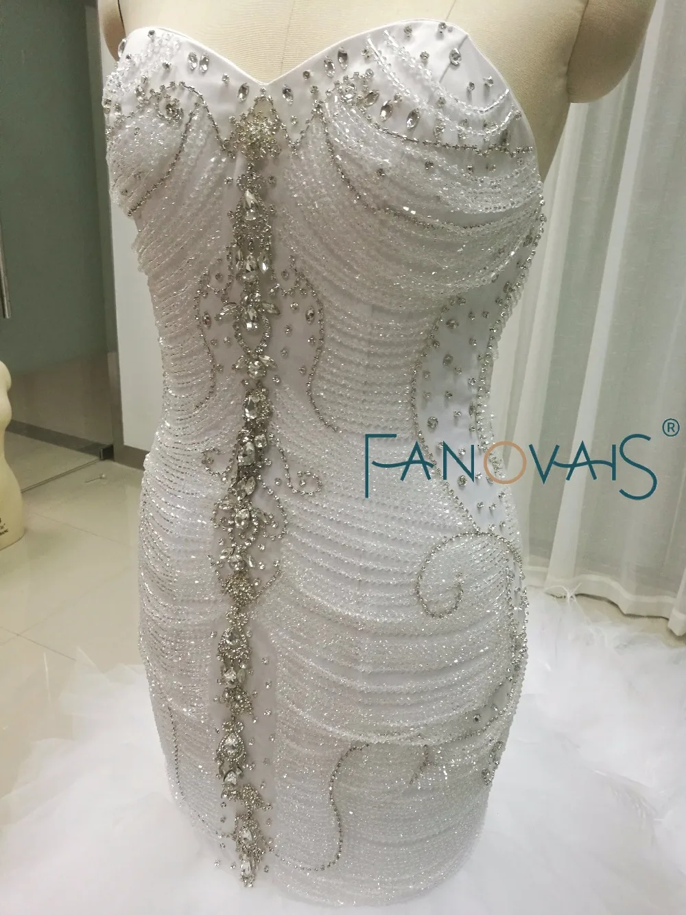 Роскошные сверкающие Русалка свадебные платья Кристалл топ с пером снизу vestido de