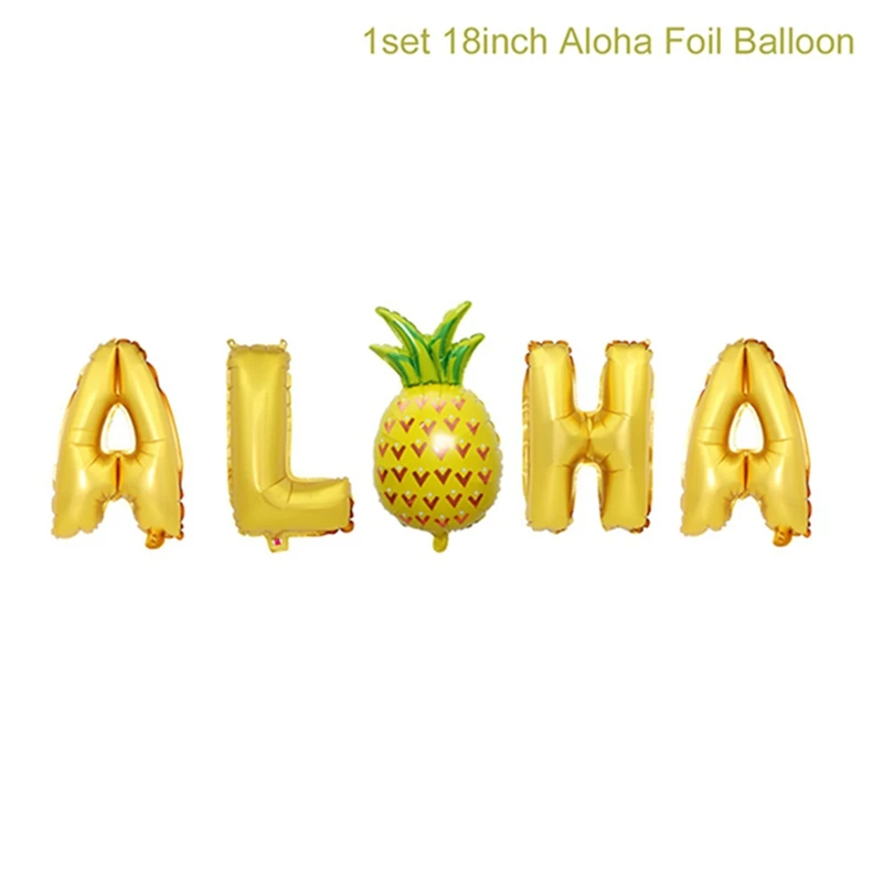 HUIRAN Hawaii Party Decorations Pink Flamingo Decoration Summer Tropical Hawaiian Party Favors Supplies Luau Aloha Party Decor - Цвет: Aloha Banner