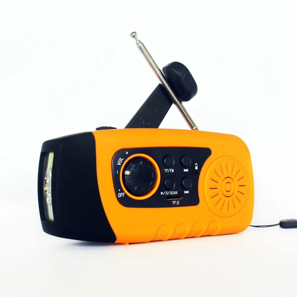 Crank Dynamo TF/FM солнечное радио Ручное Зарядное устройство для телефона с 1W