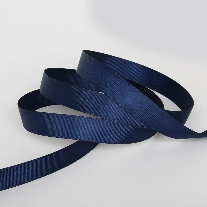 Высококачественная темно-синяя подарочная упаковка 7-38 мм 5 ярдов корсажная лента
