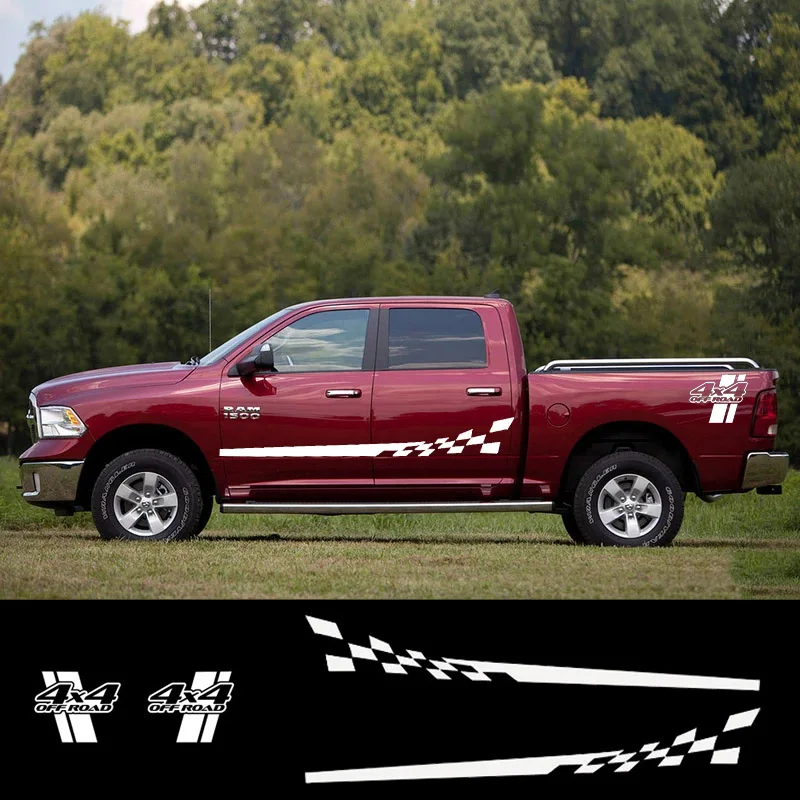 4pcs Sets Decal Sticker Side Stripes Graphics &quotL&quot Racing 4x4 Off Road For DODGE RAM 1500 2500 | Автомобили и мотоциклы