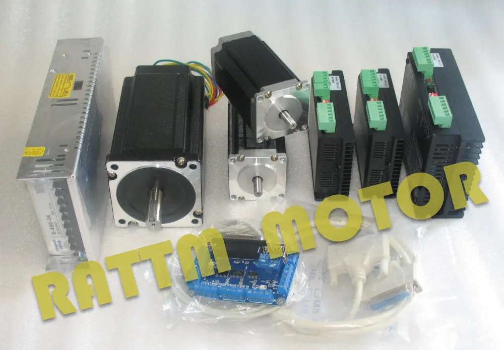 3 оси NEMA23/34 425/878 унций в двойной вал шагового двигателя и 256 microstep водитель 4.5A/6A|motor