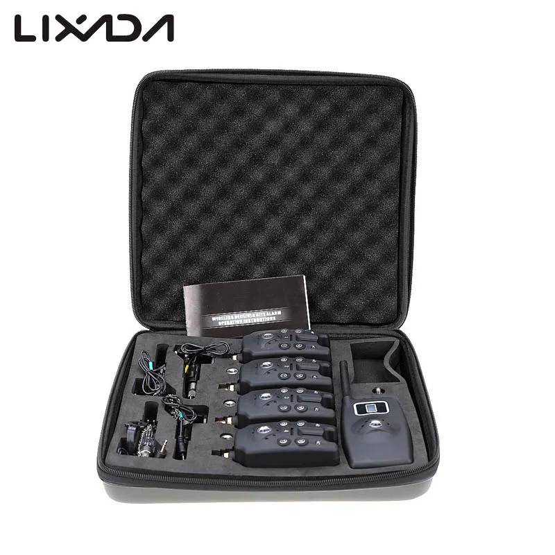 Сигнализация Рыболовная Lixada 4 приемника с ЖК индикатором|swinger illuminated|swinger 4pcsswinger set