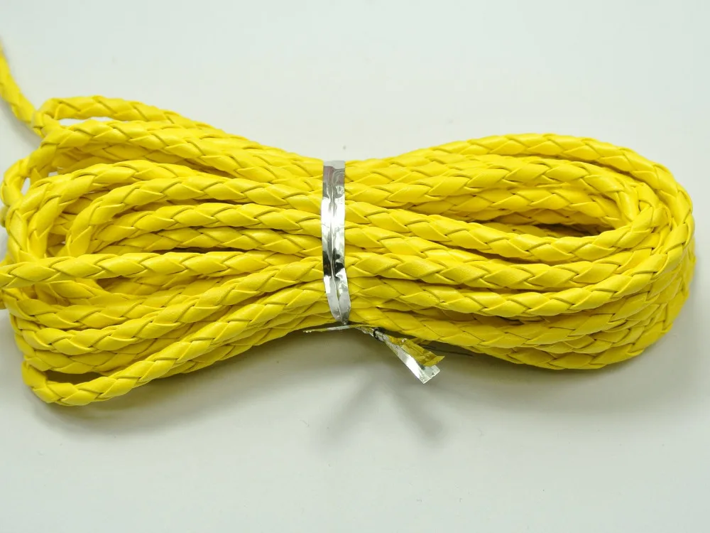 16 4 футов желтый Плетеный Боло ювелирный шнур из искусственной кожи мм|cord buckle|jewelry