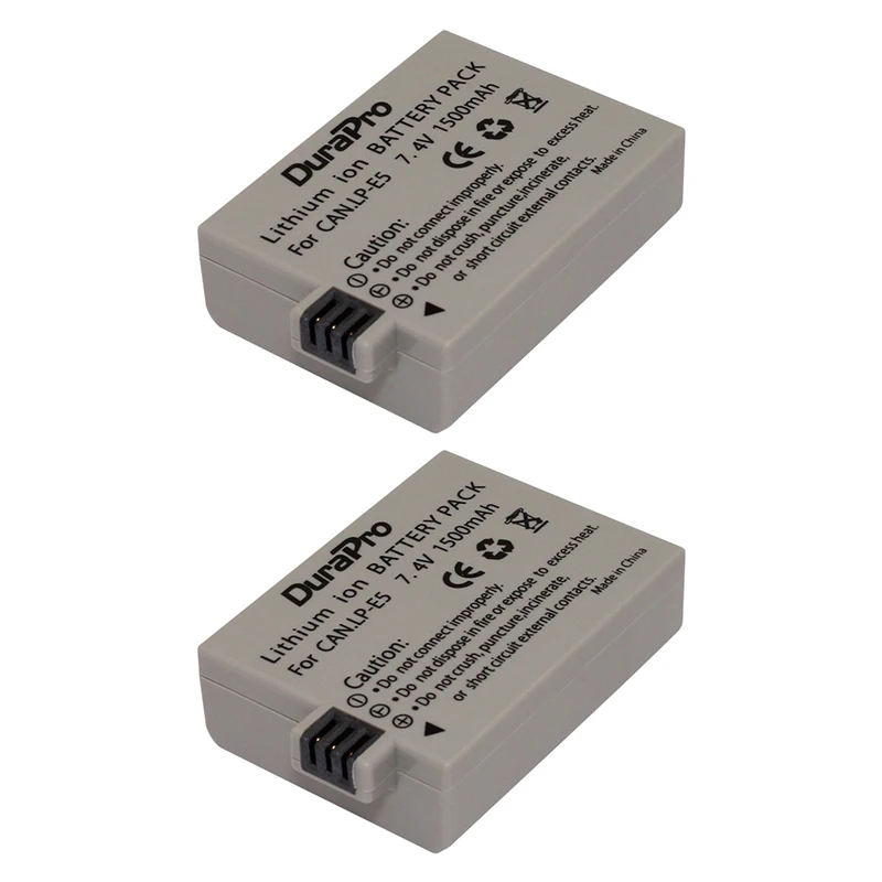2 шт. DuraPro LP-E5 LPE5 LP E5 Батарея+ USB Dual Зарядное устройство для Canon 500D, 450D, 1000D, EOS Rebel T1i, XS, XSi, поцелуй X3, X2