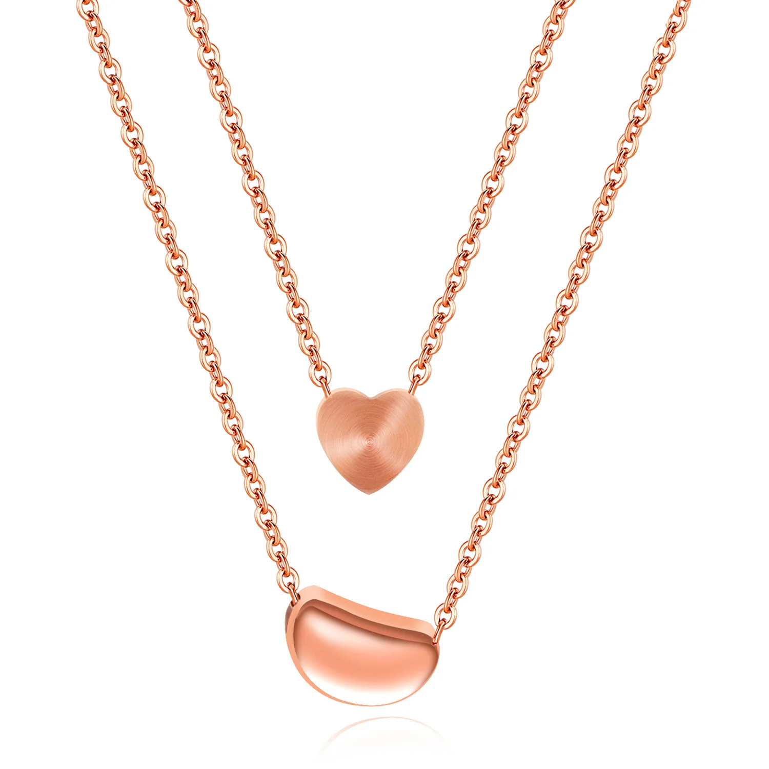 Ожерелья и подвески в форме сердца Двойная Цепочка золотого цвета Брендовое