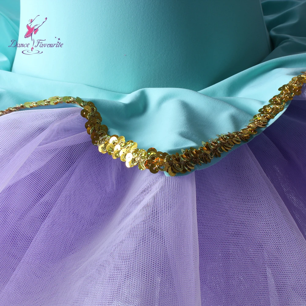 Pale Blue Top Bodice With Lilac Tulle Ballet Dance Tutu Girl Stage Performance Wear Costume | Тематическая одежда и