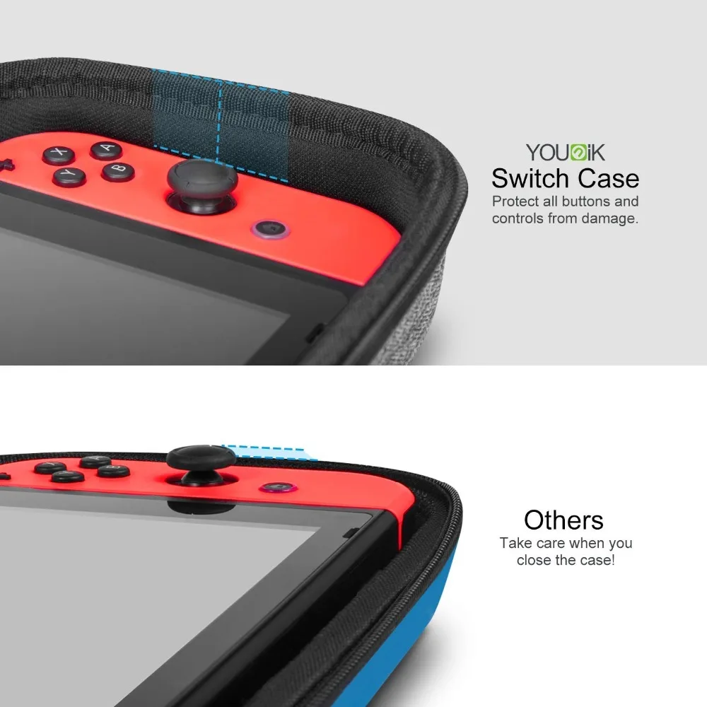 Жесткий EVA защитный чехол Портативный сумка для хранения Nintendo Switch и аксессуаров