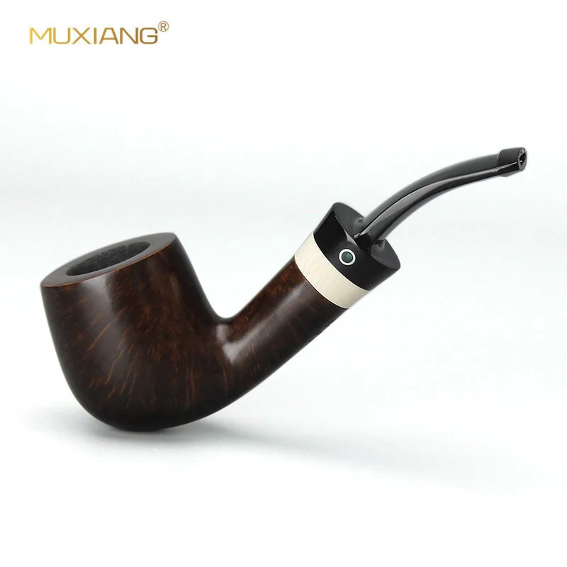 MUXIANG седло изогнутые гладкие Briar деревянные табачные трубы курительные с 9 мм