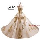 ANGELSBRIDEP Quinceanera платья 2021 Милая Золотая аппликация дворцовый шлейф Vestidos De 15 лет бальное платье для отладки платье Лидер продаж
