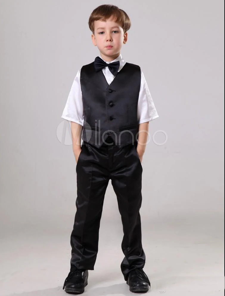 Dark Red Kid's Velvet Formal Tuxedos Shawl Lapel One Buttons Black Pants For Boy's Wear Winter Clothing for Kids | Детская