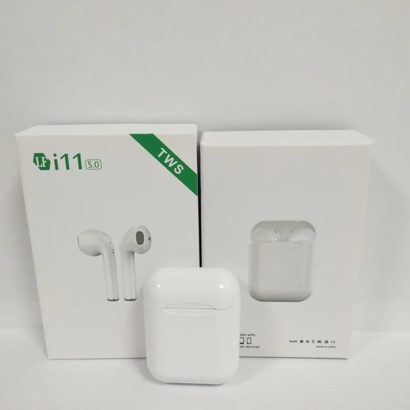 Белый Оригинальные беспроводные наушники i11-TWS Twins Mini Bluetooth V5.0, стереогарнитура, наушники для всех видов смартфонов - Цвет: Белый