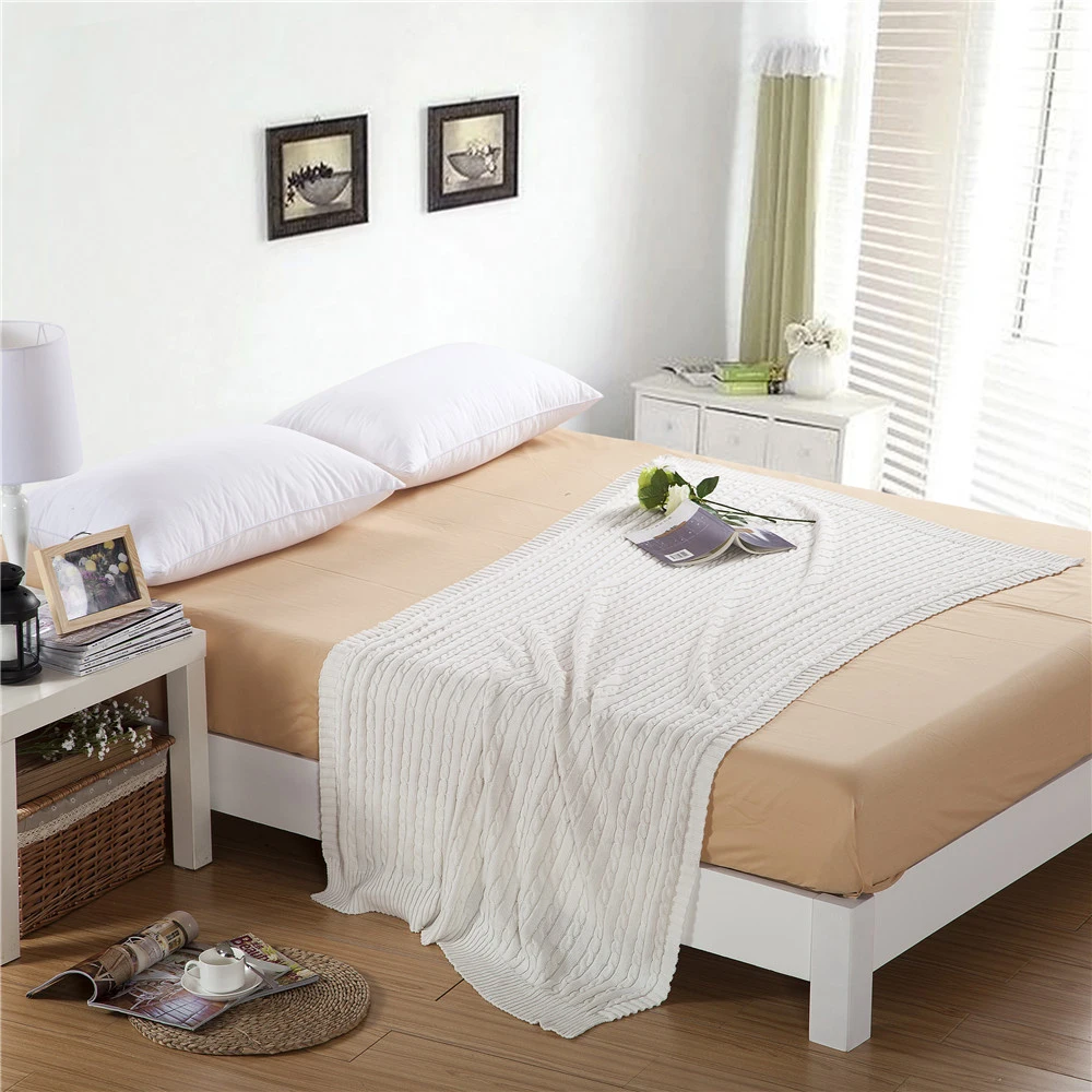 

Knitted Blanket 120x180cm Large Size 100% Cotton Anti-pilling Spring Autumn Winter For Home Travel Towel Blanket New 2021