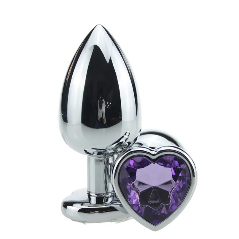 Large Size 9.5*4cm Stainless Steel Anal Plug Heart Shaped Jeweled Butt Adult Sex Toys For Woman Men Erotic Products | Красота и
