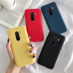 Matte Silicone Case On For Xiaomi Mi Pocophone F1 Candy Color Soft Tpu Back Cover Fundas Coque Cases