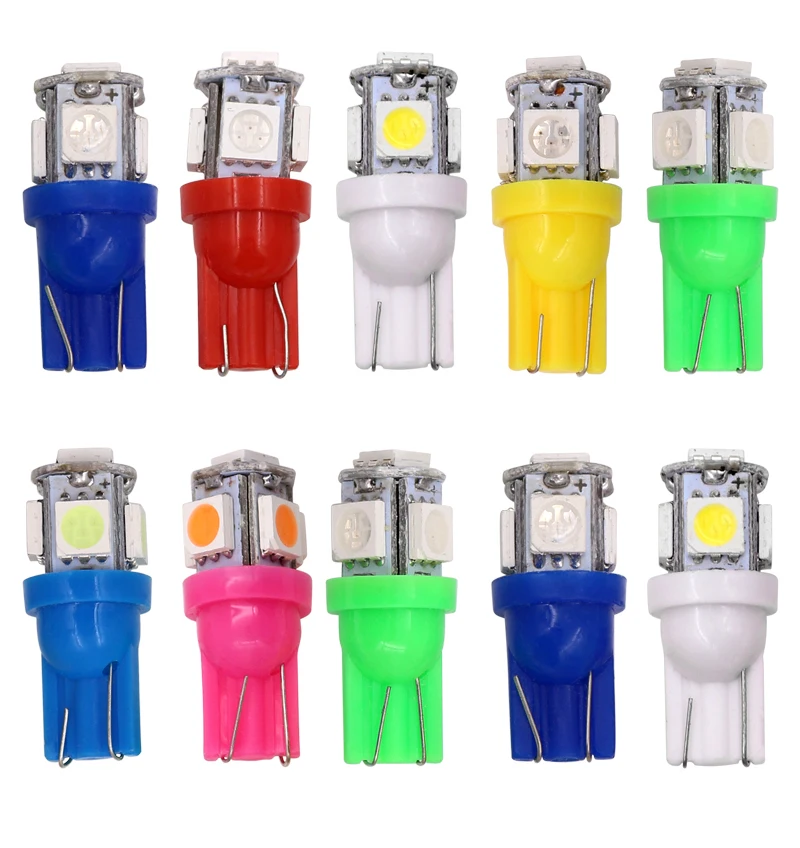 1 шт. автомобильная лампа T10 5SMD DC 12V 2W 5050 5 SMD 192 168 194 W5W