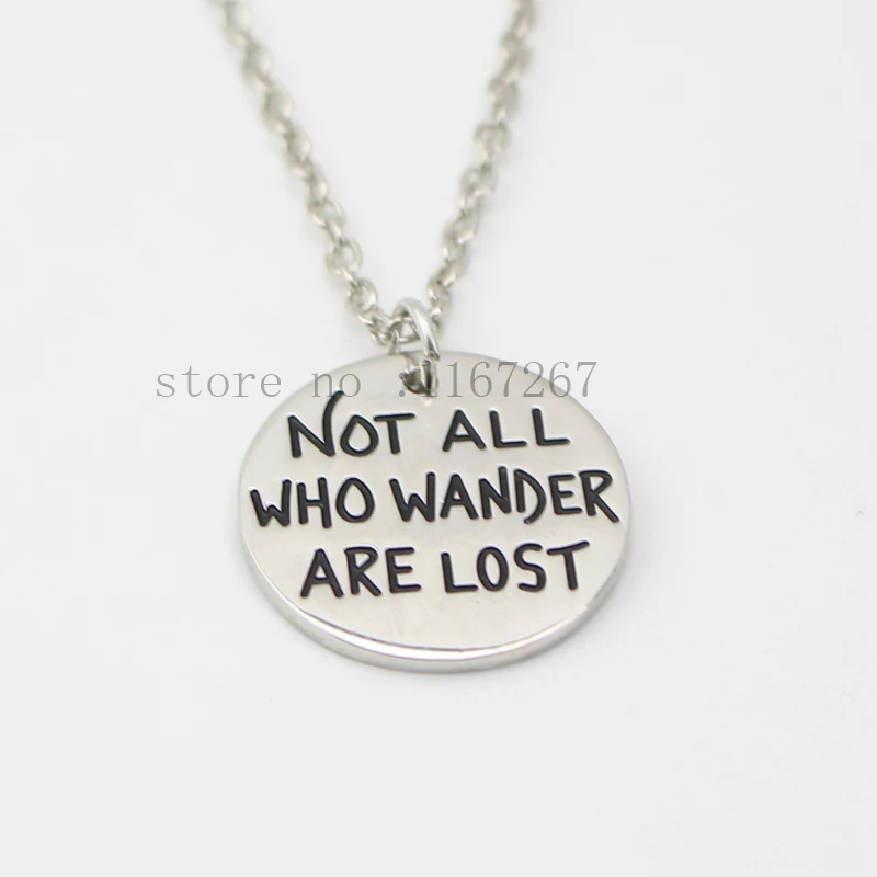 2015 хит! Ожерелье-Компас &quotне все кто бродит потеряны&quot кулон серебряное