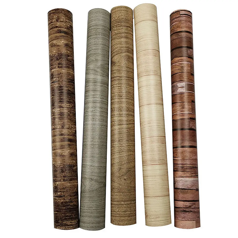 5 видов стилей ретро дерево зерно контактная бумага самоклеящаяся полка ящик