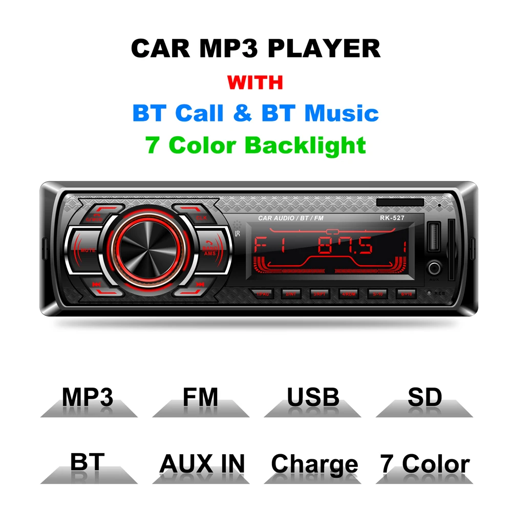 Автомагнитола IC7388 с Bluetooth стереоплеером телефоном MP3 FM USB 1 Din дистанционным
