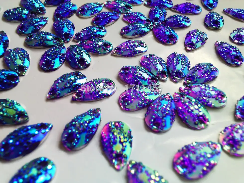 Ослепительный фиолетовый цвет AB Кристалл пришить на камни с плоской задней водой