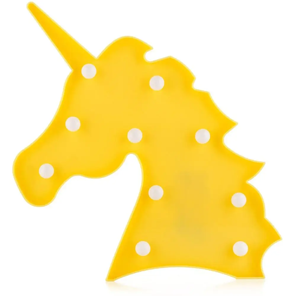 Luminaria Unicornion оригинальная Ночная подсветка 3D лампа Лебедь вечерние лампы шатер письмо знак Рождество светящиеся огни подарок для маленьких детей Декор - Испускаемый цвет: Unicorn Head Yellow