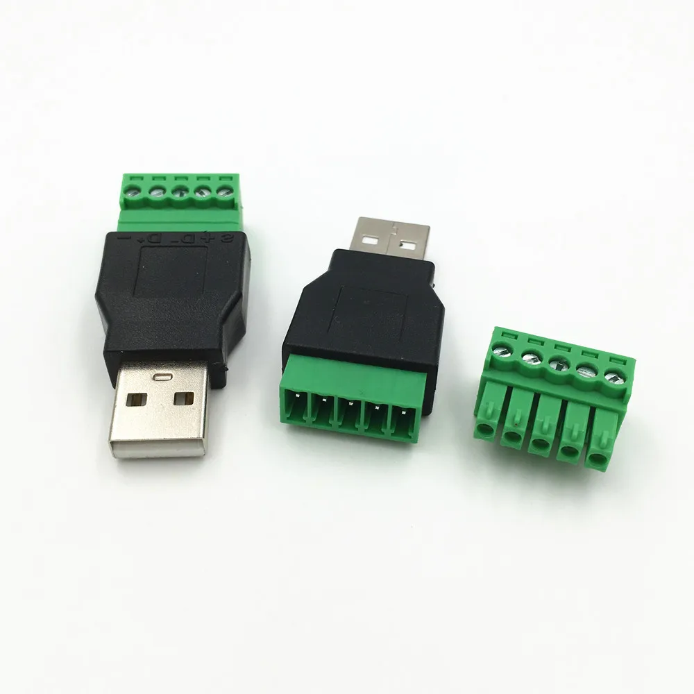 100 шт. USB 2 0 A штекер/гнездо на 5 Pin винтовой разъем с экраном USB2.0 Тип для