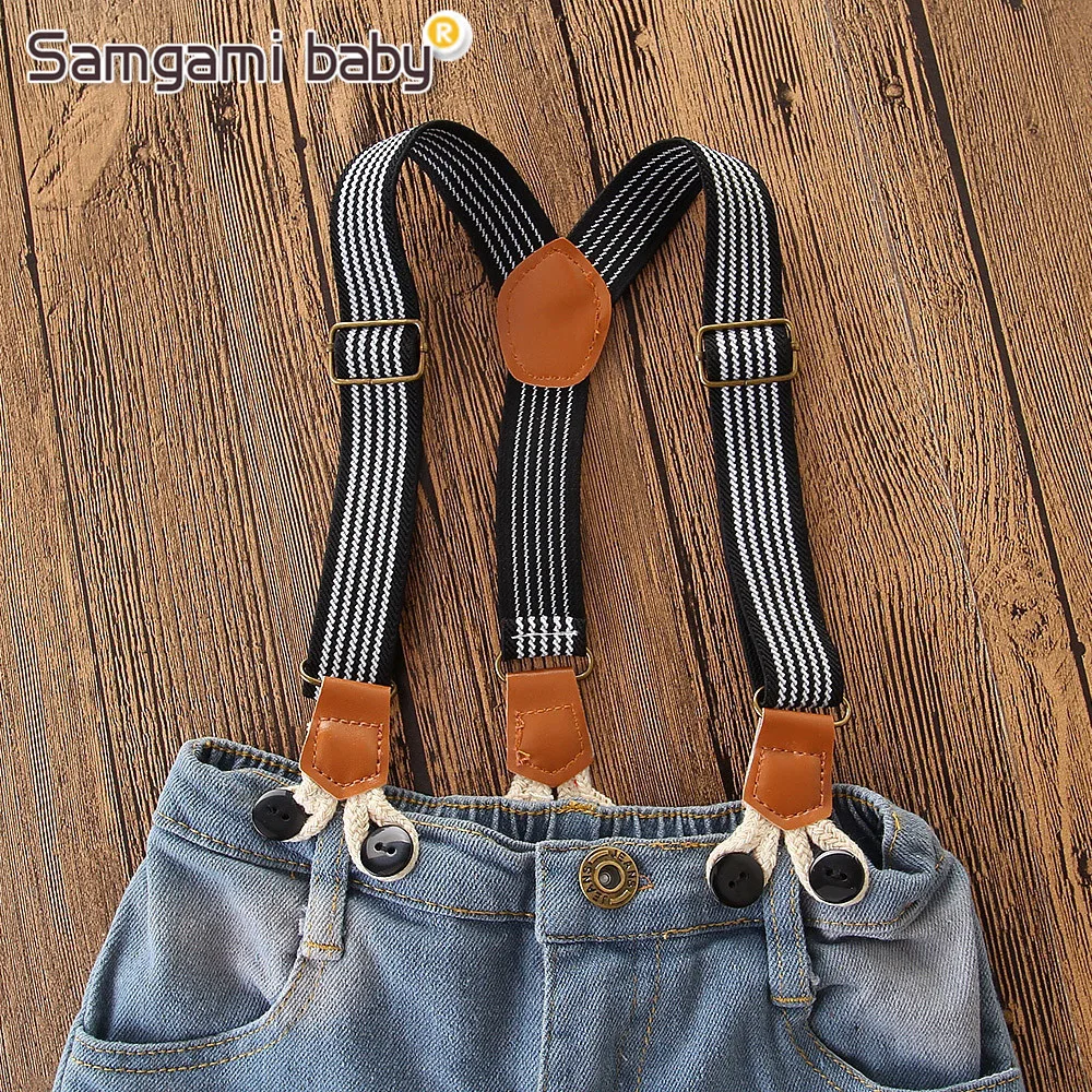SAMGAMI BABY/2018 новая детская одежда рубашки с короткими рукавами для мальчиков + брюки