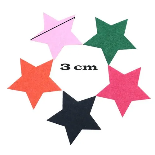 3 cm Pentagram 200 шт ручное шерстяное валяние цветы сделай сам набор для рукоделия войлок иглы для валяния швейная одежда Рождественский кулон домашний декор войлочные цветы - Цвет: 3 cm Pentagram