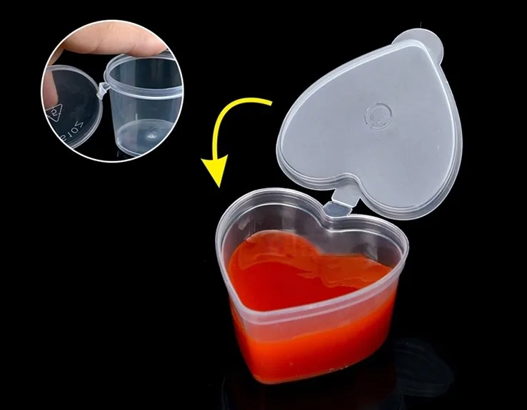 100 pcs Disposable plastic cup pp bottle Takeaway Sauce Cup Container Food Box With lid Condiment Pot Jar Kitchen Tool | Дом и сад
