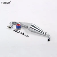 FVITEU Chrome dominant V2 Rear exhaust pipe tuned pipe For 1/5 LOSI 5ive T Rovan LT King Motor x2