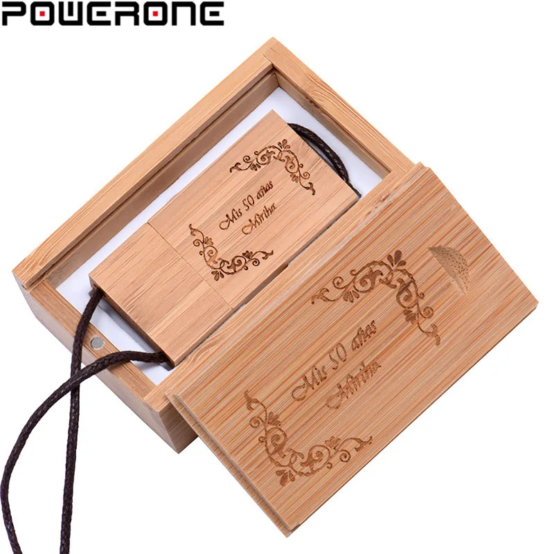 POWERONE Nutural деревянный USB флеш-накопитель ремешок деревянная Флешка 8 ГБ 16 ГБ 32 ГБ флеш-накопитель карта памяти U диск логотип клиента