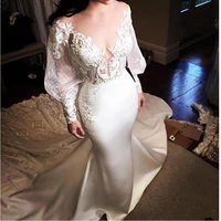 new lace appliques slim mermaid wedding dresses 2021 custom long vestidos de marriage cheap formal bridal gowns garden