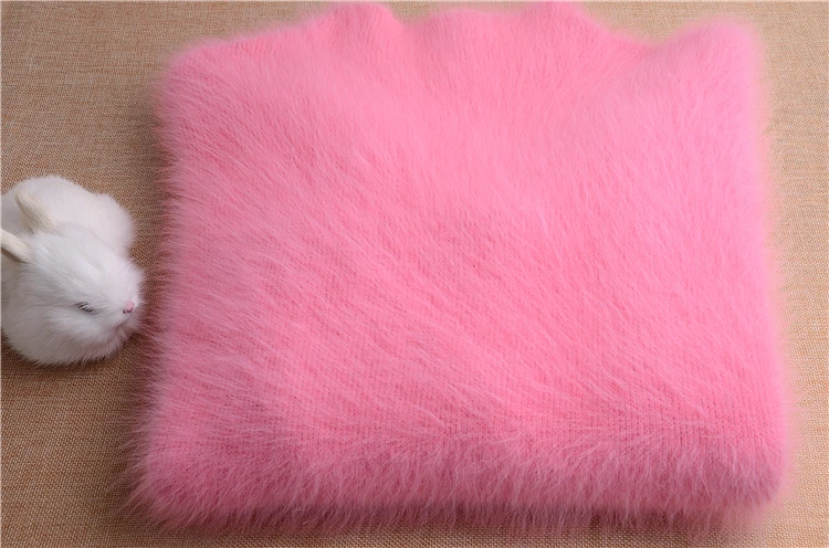 Casual fashion real mink cashmere warm long loose slit pullover sweater autumn winter angora rabbit knitted dress fuzzy fur | Женская