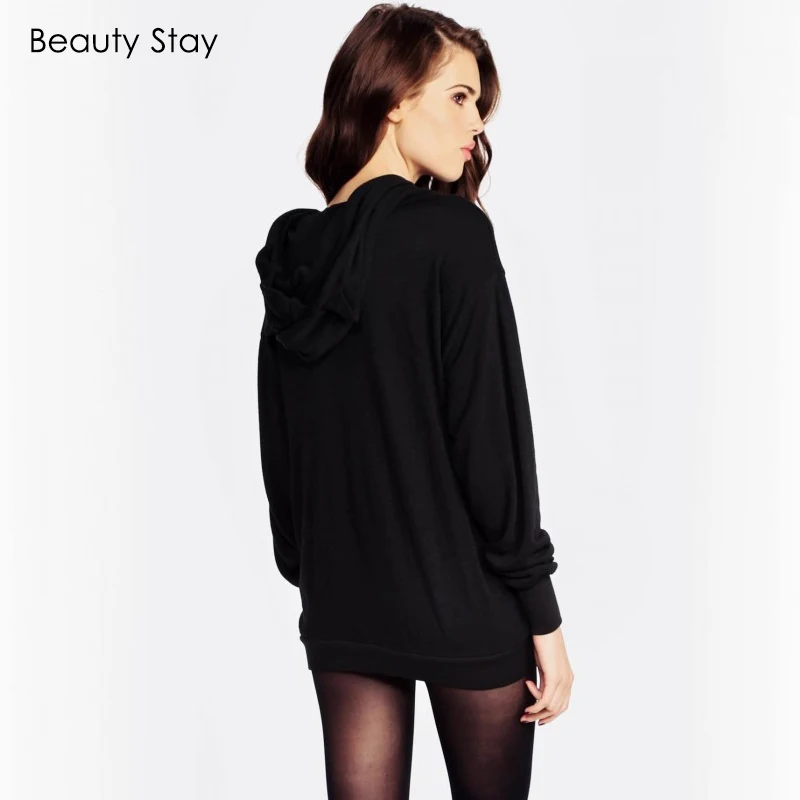 Красивые Хлопковые женские толстовки BeautyStay с кошачьими ушками свитшоты надписью