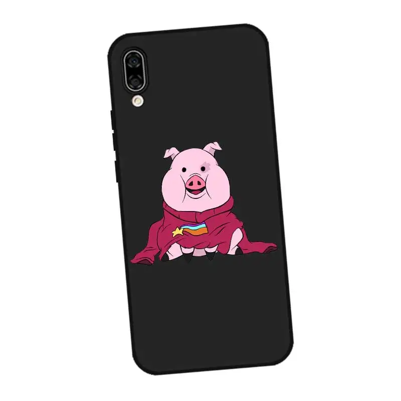 N361 Pig Black Silicone Case Cover For Huawei Honor 6A 6C 6X 7C 7X 8 Lite Pro |