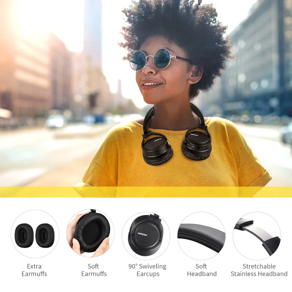 Mpow APTX H7 Plus беспроводные/проводные наушники Bluetooth 4,1 Гарнитура 2 запасные наушники для iPhone huawei Xiaomi Tablet samsung