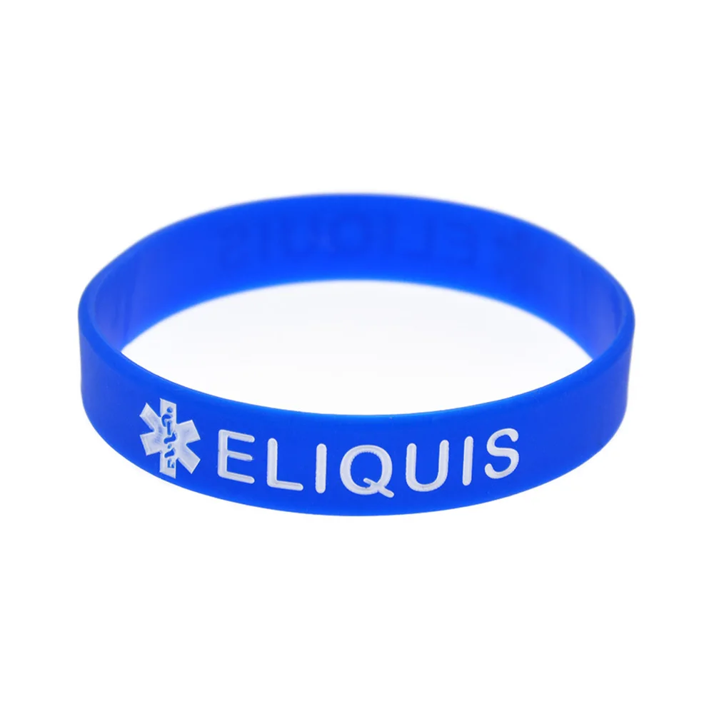 OBH 1 шт. силиконовый браслет Eliquis с гравировкой логотипа для чрезвычайной ситуации