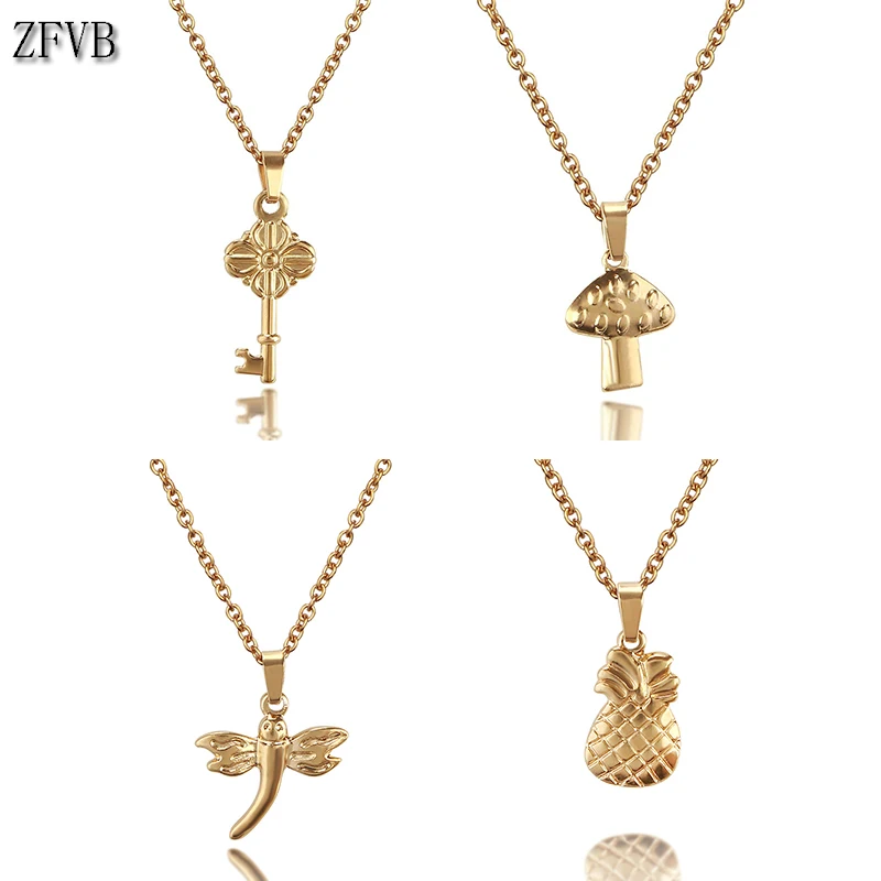 ZFVB Новое модное Трендовое украшение &quotСтрекоза&quot Дельфин Ключ Сердце ожерелье s