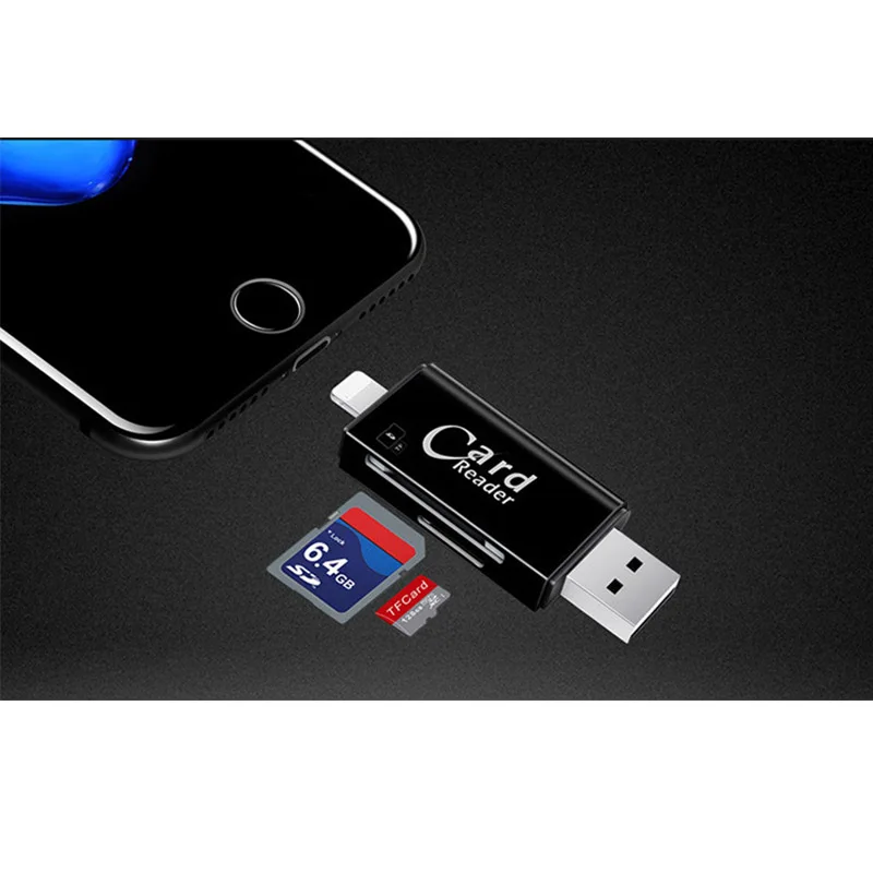 OTG кардридер Sago 3 в 1 высокоскоростной считыватель смарт карт USB2.0 /USB3.0 устройство