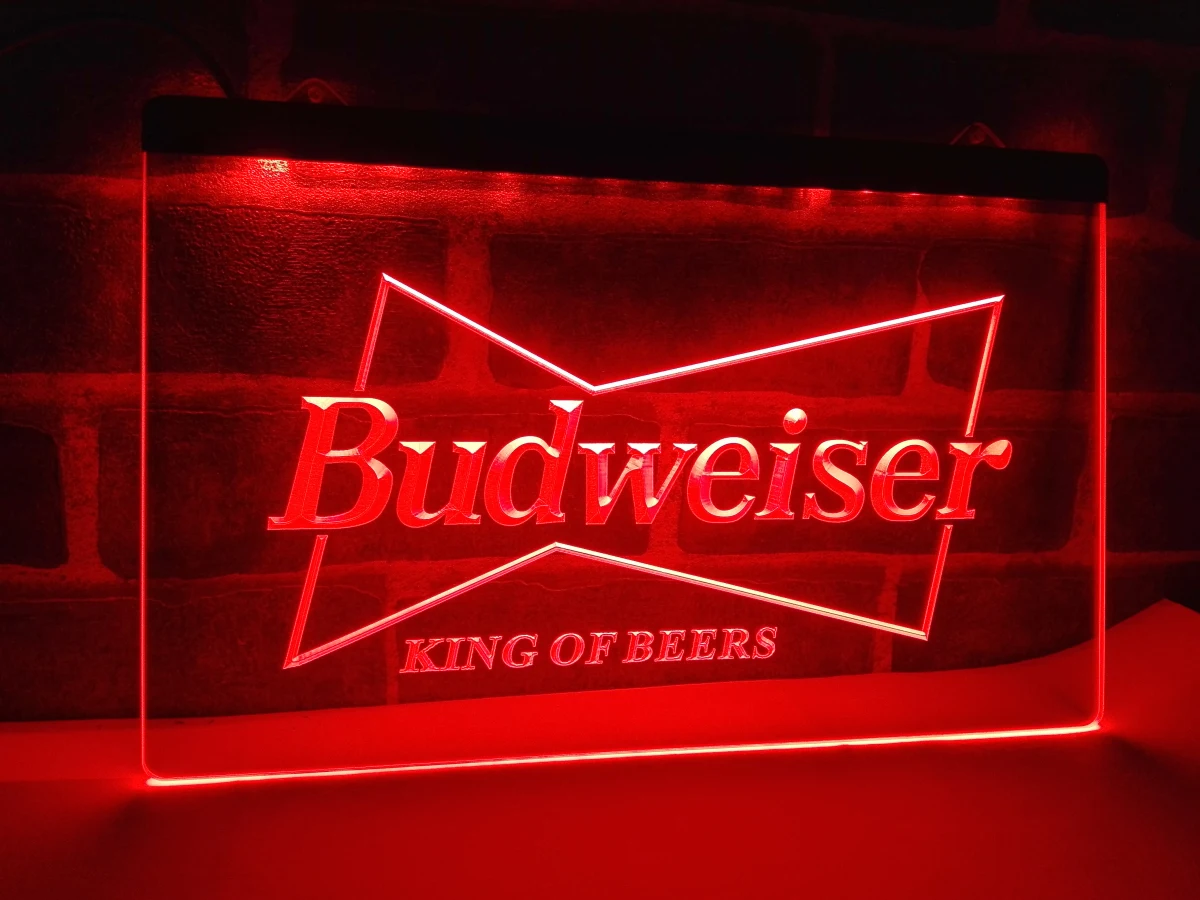 LE009 Budweiser King пивной бар паб клуб светодиодный светодиодная неоновая