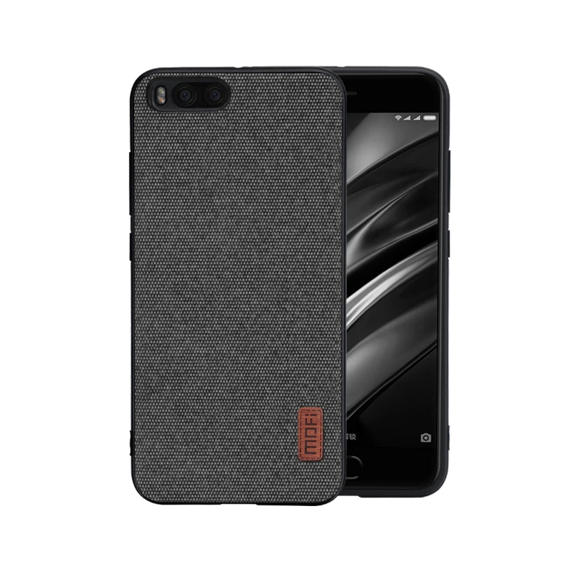 gray Чехол для xiaomi mi 6, MOFI mi 6, Твердый Чехол для задней панели, чехол для мягкого ТПУ edge mi 6, текстильная ткань, полное покрытие, деловой чехол 5,15'' - Цвет: gray