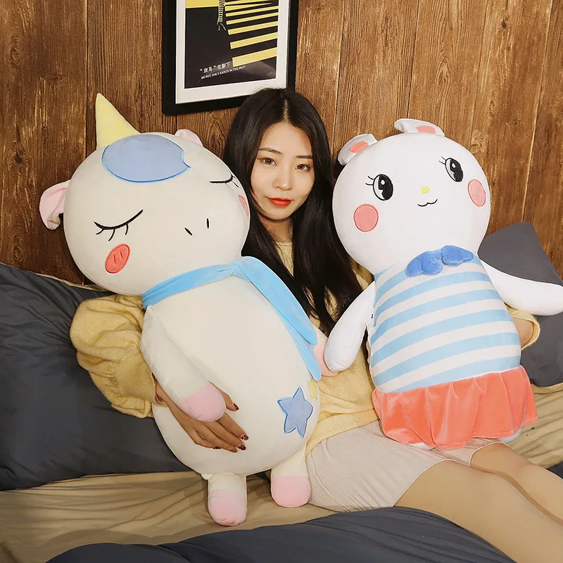 

Плюшевая подушка для животных, мягкая детская подушка, мягкая подушка для дивана, плюшевая Единорог, динозавр, свинья, кролик, куклы, милые д...