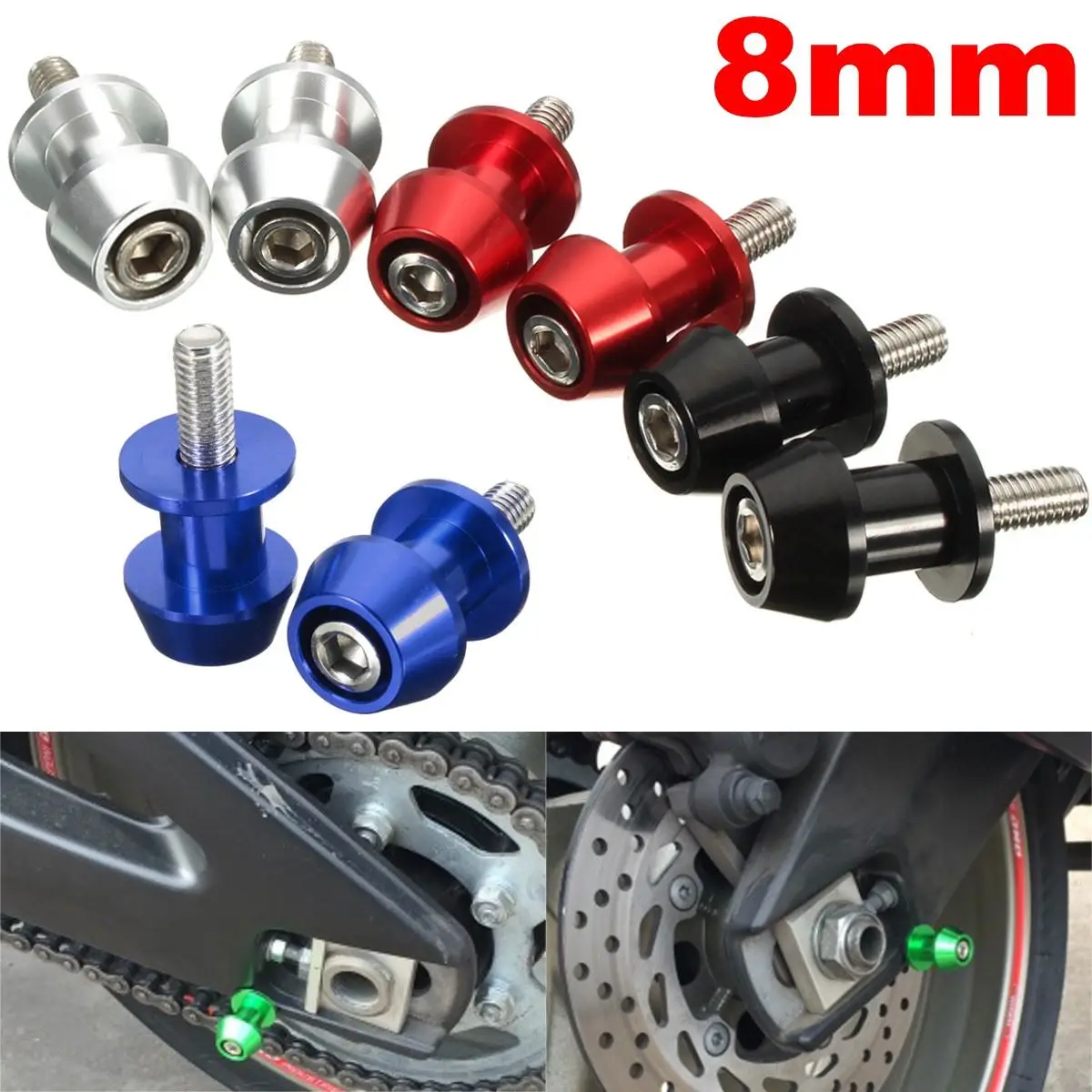 2 шт. универсальные алюминиевые слайдеры 8 мм для Honda CBR 600 900 1000RR for Kawasaki For Suzuki GSR 650