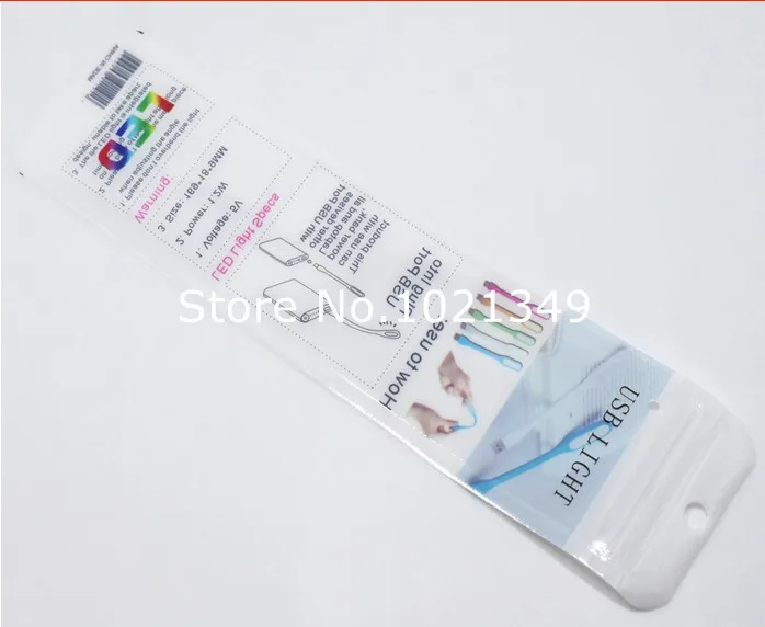 

500pcs/lot 5*21cm Self Seal Zipper Packing Plastic USB LED Lamp Bag Storage Packaging Ziplock Zip Lock Poly Bags Pack Hang Hole