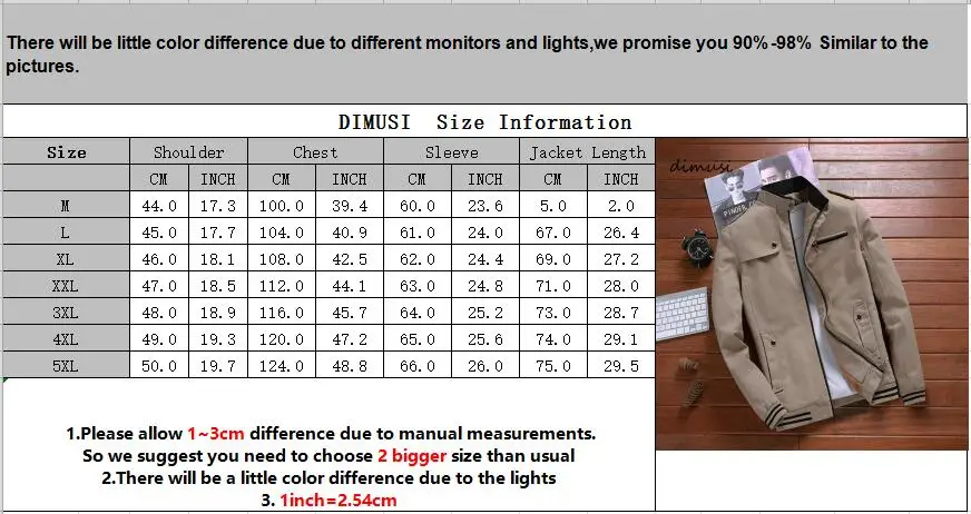 

DIMUSI Autumn Mens Bomber Jackets Casual Male Outwear Windbreaker Stand Collar Jacket Mens Baseball Slim Coats Clothing 5XL