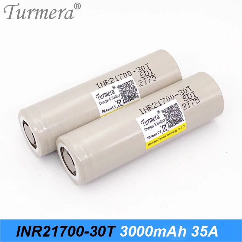 Новый аккумулятор 21700 3000 мАч inr21700 30t 35A с высоким потоком энергии для электронных