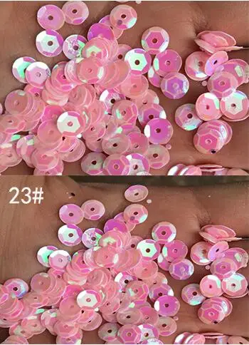 23 6mm 10 г/пакет 3 мм-20 мм плоский круглый ПВХ свободные блестки для DIY ng украшения Лазерная Русалка цвет кружева вышивка крестом Аксессуары Костюмы - Цвет: 23 6mm
