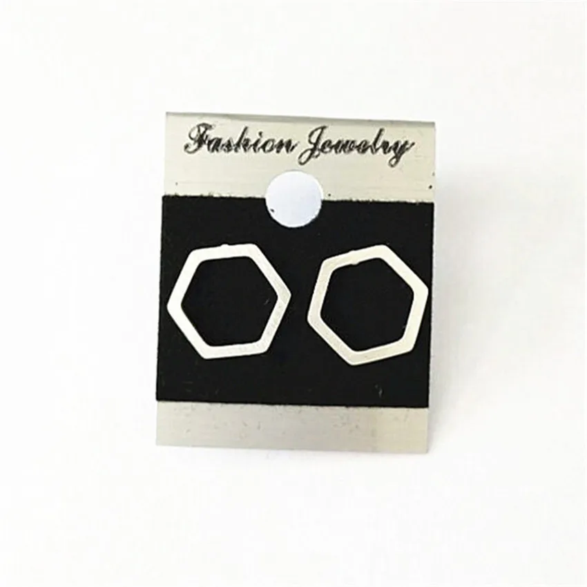 Великолепная сказка геометрический полые шестигранные Post Серьги